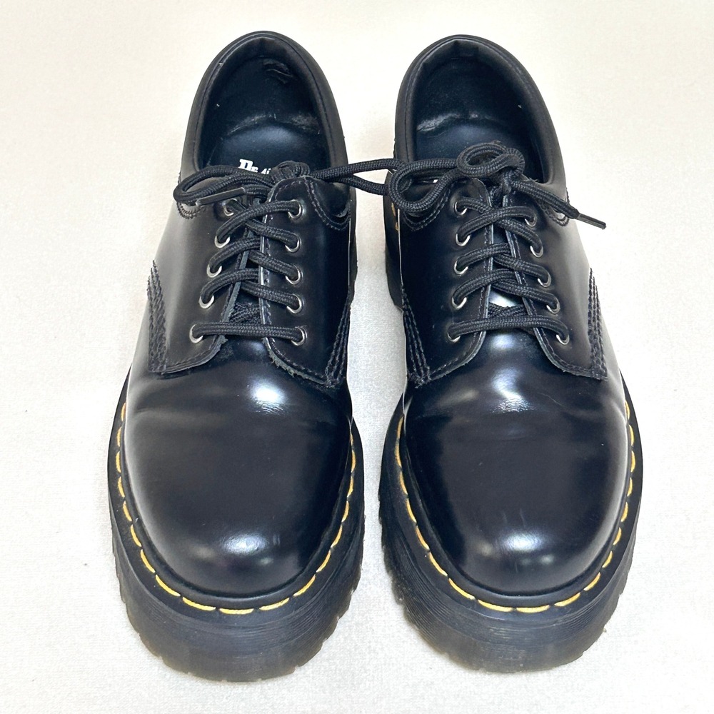 Dr Martens 8053 Quad Platform Oxford Shoes Womens 8 Mens 7 Black Leather - Picture 3 of 11